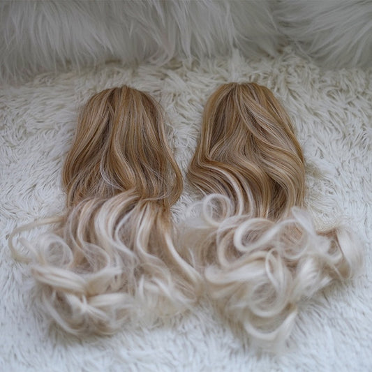 Light Blonde Ombre Wavy Ponytail Claw Clips