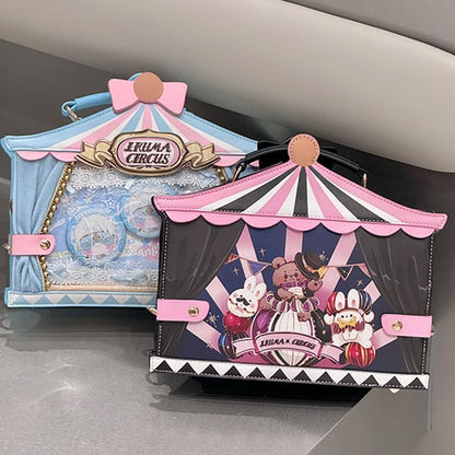 Blue Circus Sweet Bunny and Bear Print Ita Bag