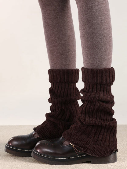 Warm Warmers Turn-Down Collar 4 Colors Knitted Flared Leg
