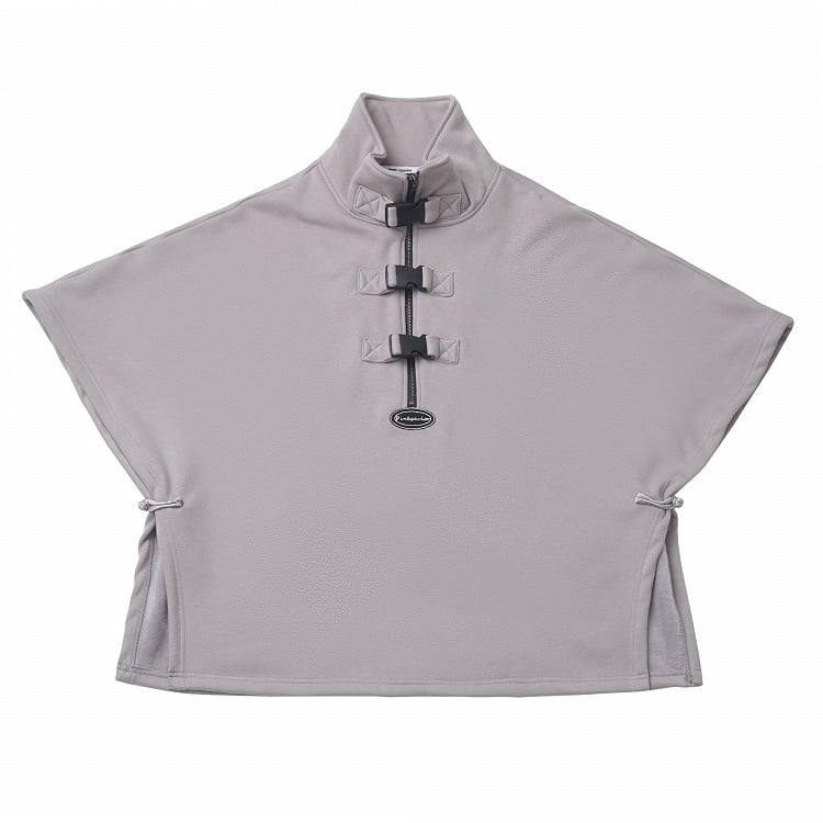 Gray Batwing Sleeves Fleece Lined Sweatshirt