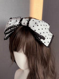 Polka Dot Bow Headpiece in Black and White - Undaily D.Studio