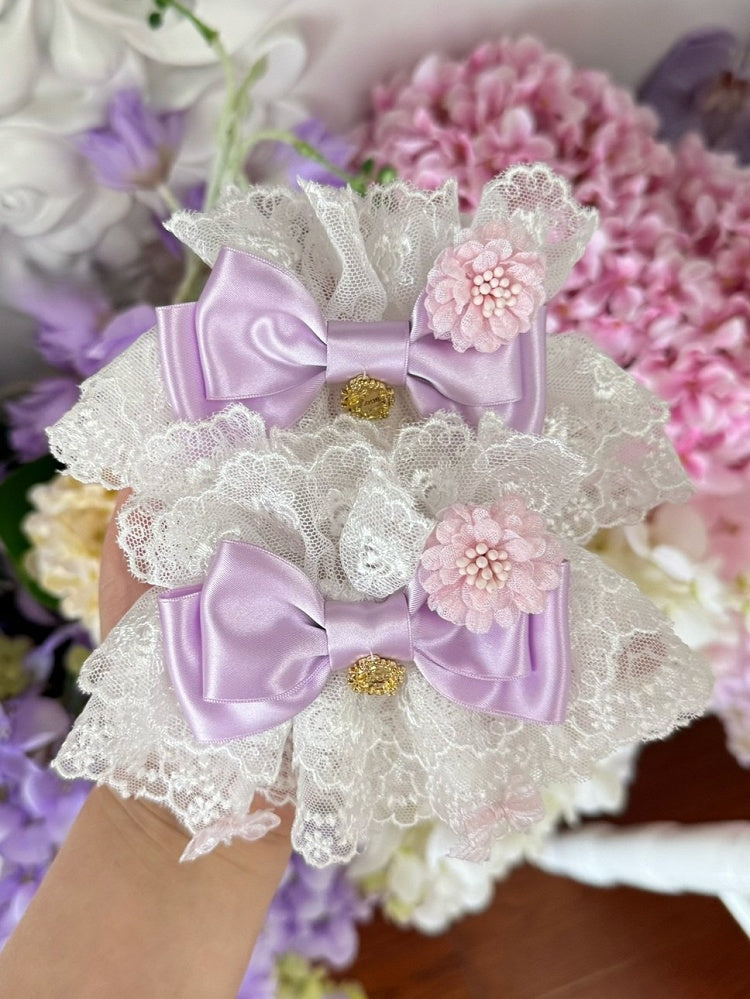 Rosa/Lila/Blau/Rot/Weiß Bowknot Design Handgelenk Manschetten Floral