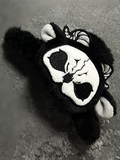 and Black Grim Gothic White Reaper Plush Hairclip
