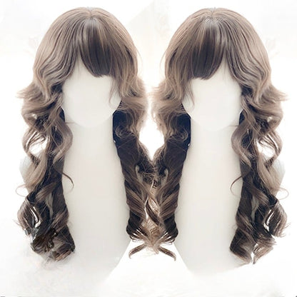 Gewellter brauner Pony mit Perücke 70CM