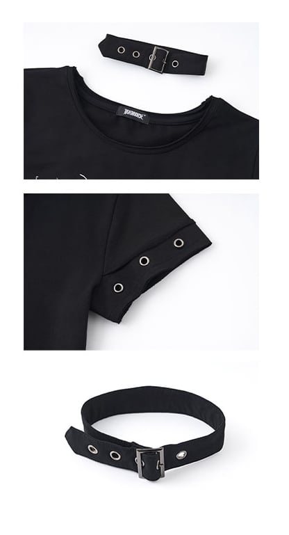 ブラックウィングスプリントコットンクロップドTシャツ