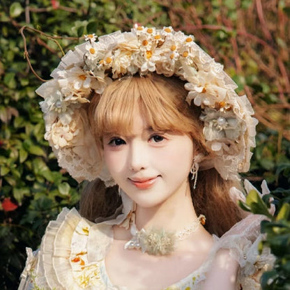 Bonnet Floral Hanayome Lolita Daisy Design