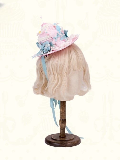 Striped Mini Details Color Lolita Hat Bow and – Bunny 3 Options with Accents Sweet