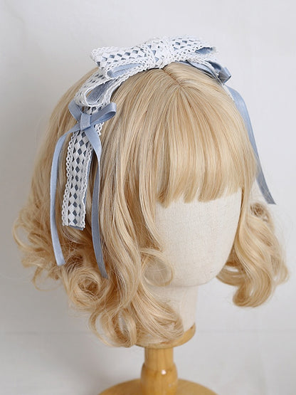 Cute Lace shaped Hollow Diamond KC - Lolita Bowknot