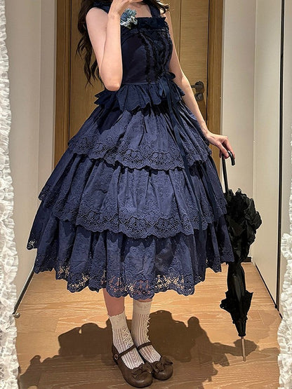 Elegant Multilayer Ruffled Floral Embroidery Skirt - Miss Point