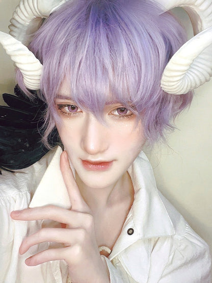 Lila-blaue Ombre 28CM Ouji Kurzhaarperücke