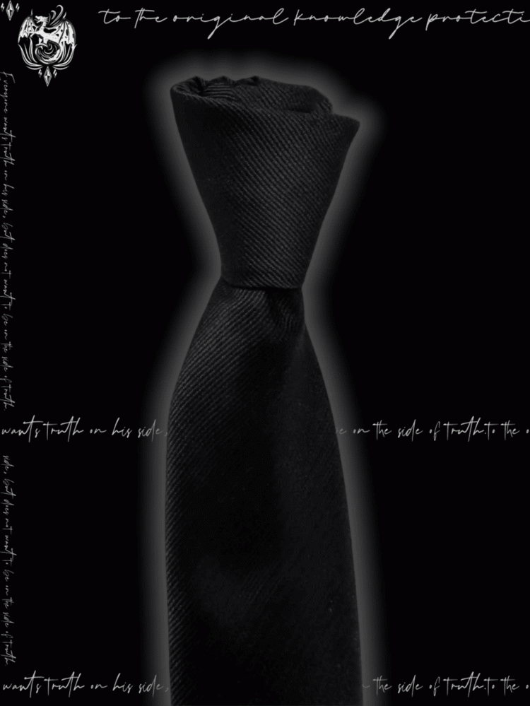 Tie Y2K Black Punk Cross Applique