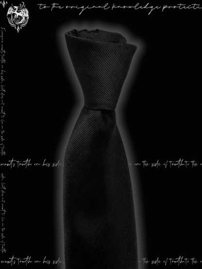 Tie Y2K Black Punk Cross Applique