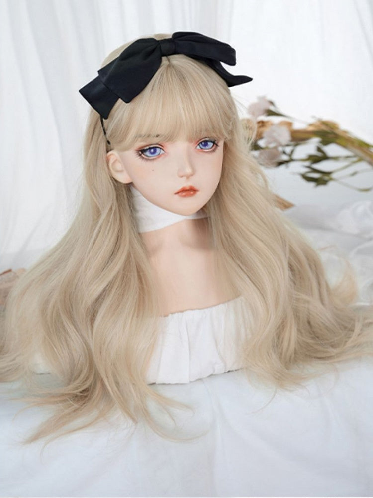 Perücke Pony Länge Blonde Luft Mit 60CM Wellig