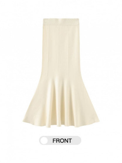 Mermaid A-Line Apricot Silhouette Skirt Stretch Elegant Fabric with in