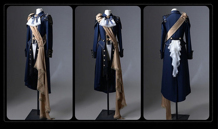 Black & Blue Military Coat with Ribbon Set