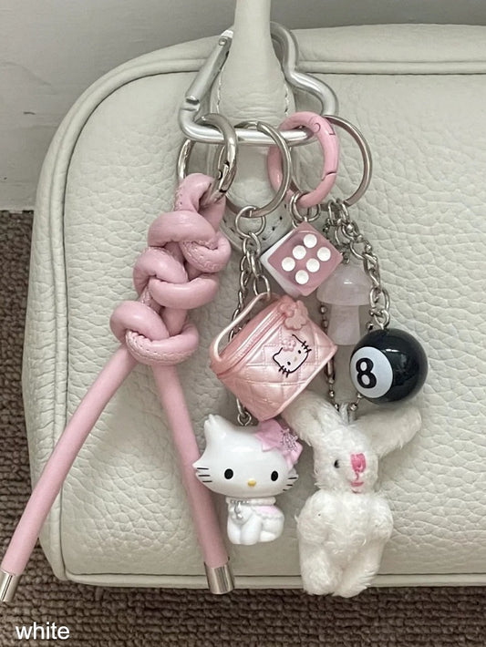 Kawaii Rabbit Cat Keychain Pendant - Kiwi Store