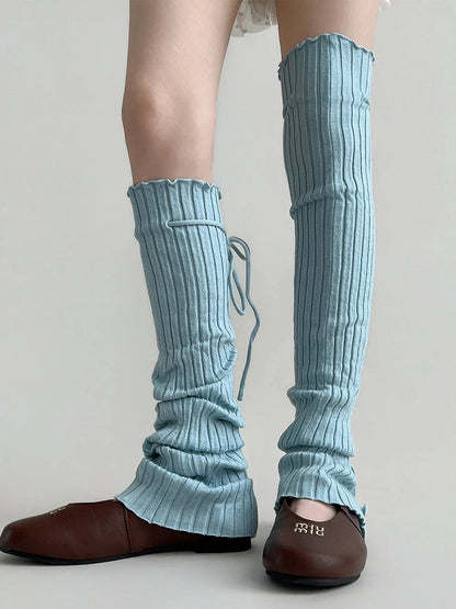 Ribbed (4 Leg Warmers Knit Colors) Tie-Up
