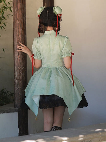 Print Big + Dress Apron Bow Short China