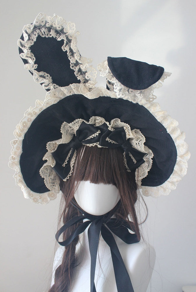 Ear Ruffled Bunny (Multi-Color) Cotton Bonnet