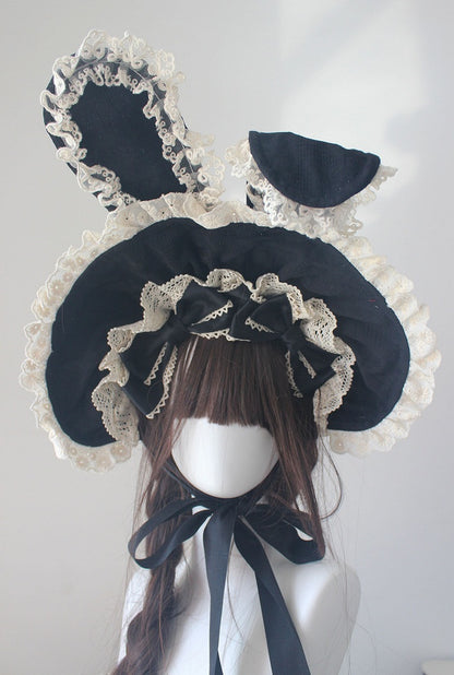 Ear Ruffled Bunny (Multi-Color) Cotton Bonnet