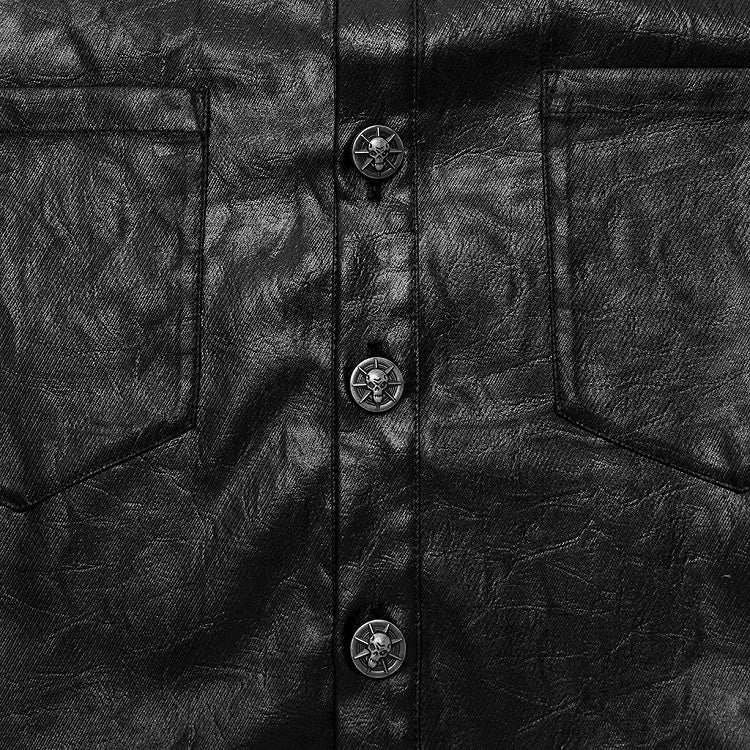 Black Men's Gothic Dragon Scale Shirt