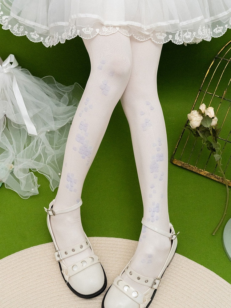 タイツ スケールプリント ブルー/グリーン/グレー/パープルデザイン