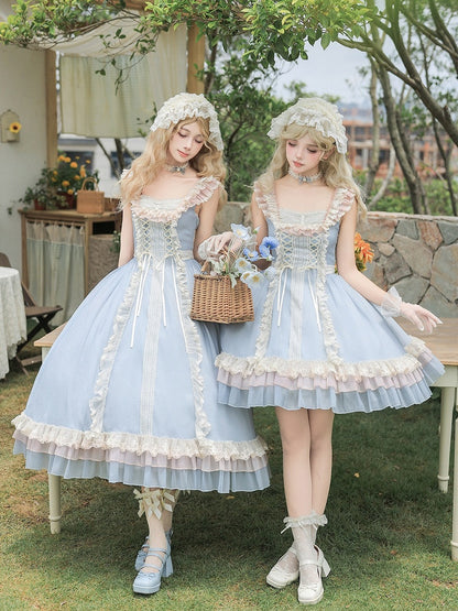 Blue Mini Bow Lace Collar Necklace - With PUJI