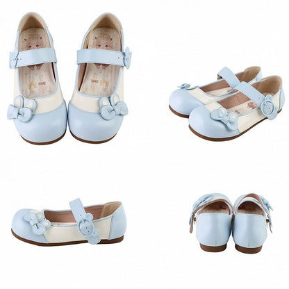 Bowknot Flats Bunny Ear Bear Decorated Blue Buckle