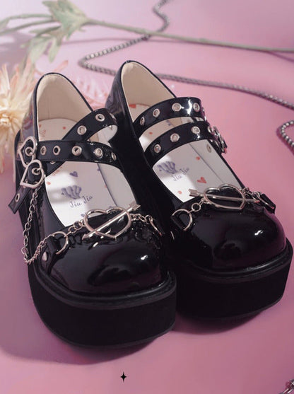 Retro Toe Spicy Platform Shoes Lolita Punk Heeled High Round
