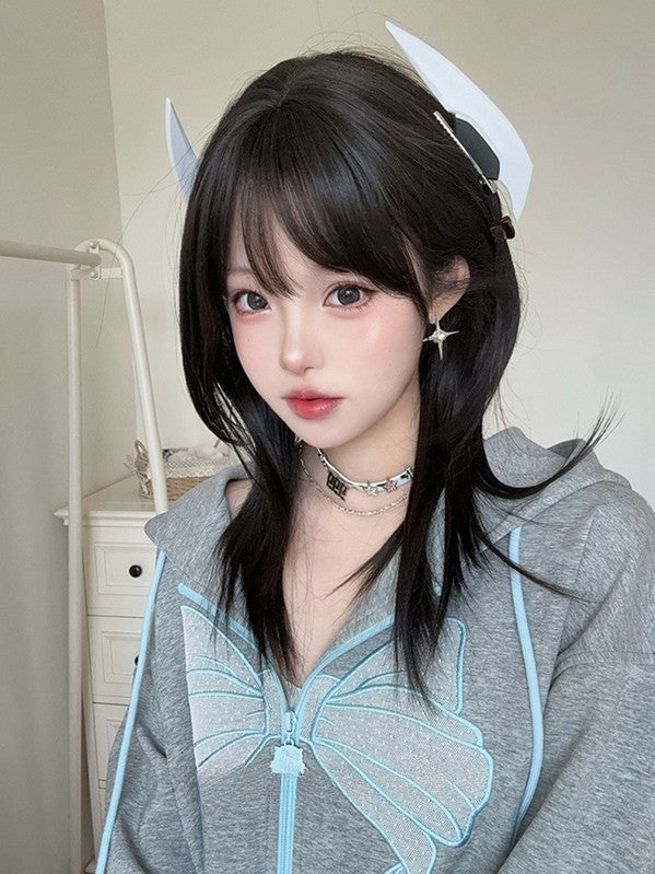 エアレングス ブラック ウィッグ ストレート（前髪54cm）