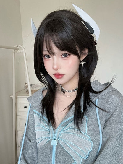 エアレングス ブラック ウィッグ ストレート（前髪54cm）