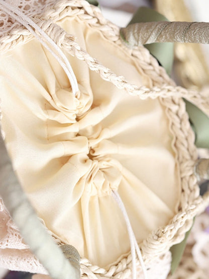 Grape Tote Decoration Lolita Bag Green/Purple Straw