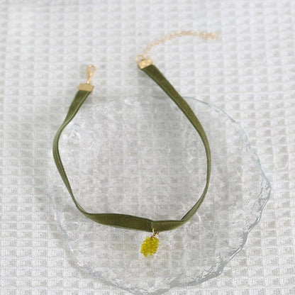 Purple Pendant Sweet Grape Choker Lolita / Green
