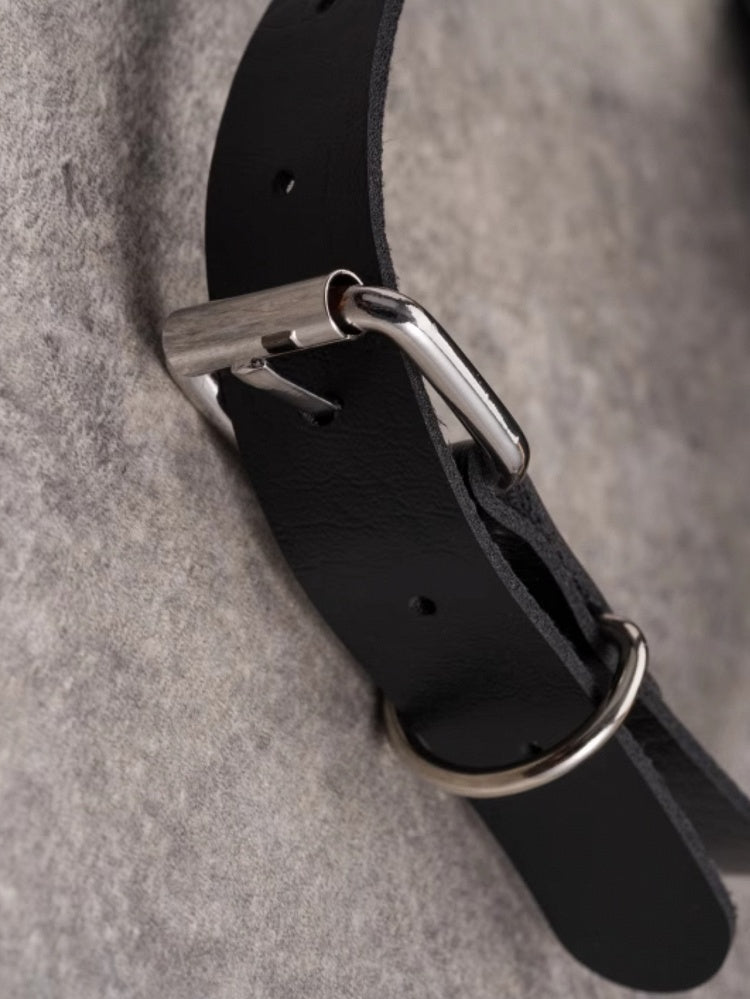 Choker Studs Decorated Gothic Applique Tie PU Black Butterfly