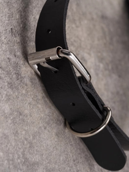 Choker Studs Decorated Gothic Applique Tie PU Black Butterfly