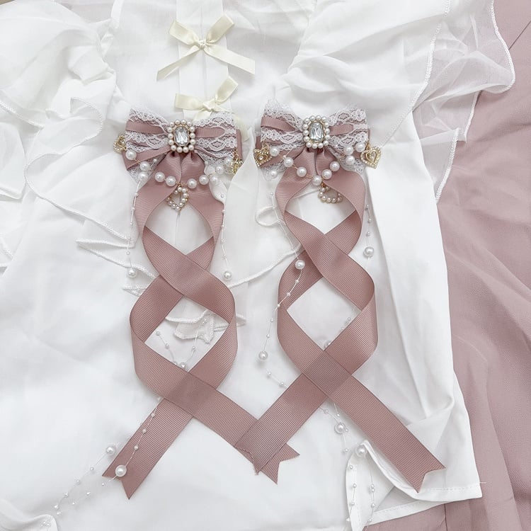 Jirai Hairclips Long Seiso Bow Style Kei Ponytail Colors Tails Spiral with Ribbon Six for