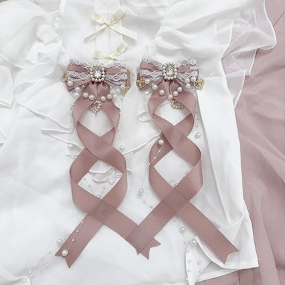 Jirai Hairclips Long Seiso Bow Style Kei Ponytail Colors Tails Spiral with Ribbon Six for