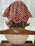 Triangle Plaid Tomato Scarf Pattern Red Embroidery