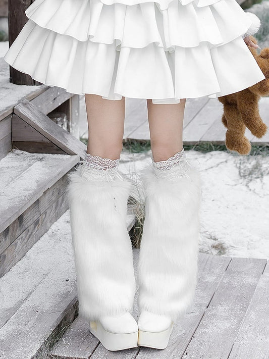 Warmers White Plush Leg