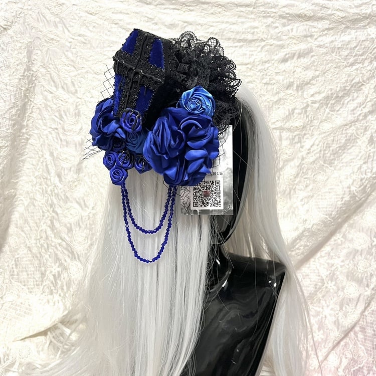 Coffin Chain 3 Color with Cross Options Beaded and Gothic Headpiece