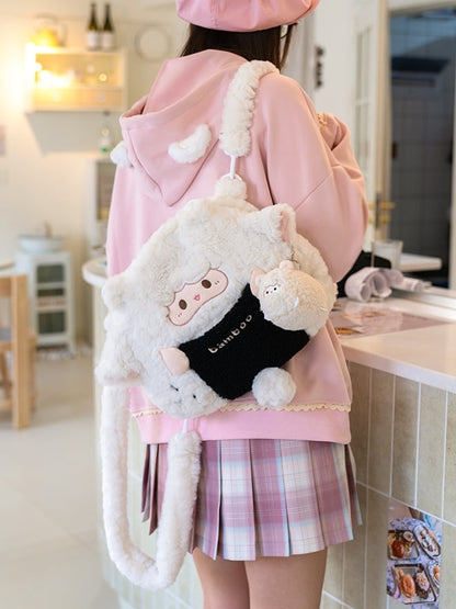 Backpack Lamb Cute White Plush