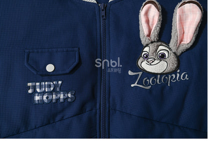 Zootopia Judy Applique Dark Blue Down Jacket Detachable Sleeves