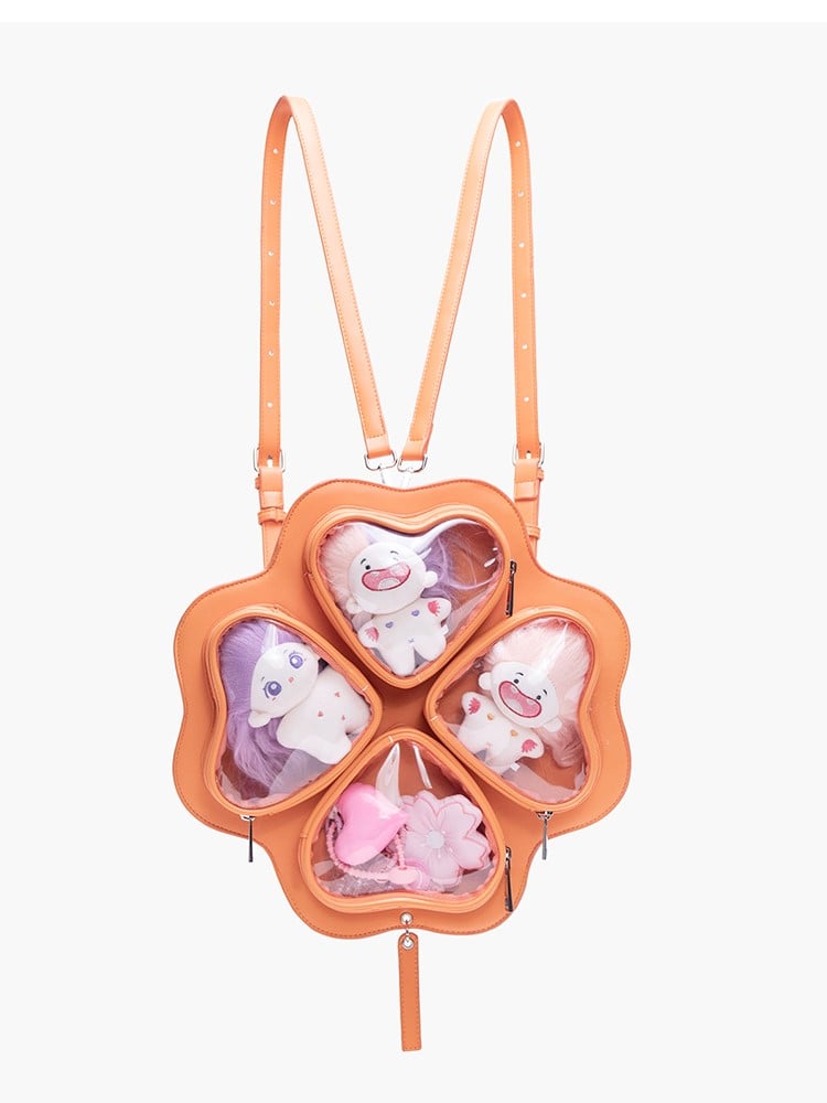 In Ita 2-way Charming Clover Style Backpack Kawaii Orange