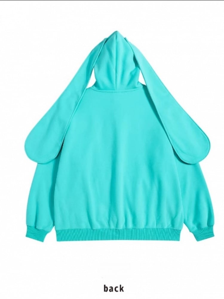 Oversized Kapuzenpullover mit grünen Ohren und Hase