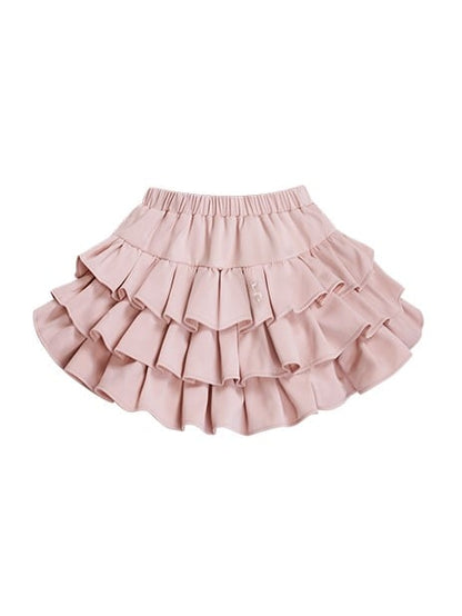 with Pink Hem Ruffle Skirt Charming Tiered
