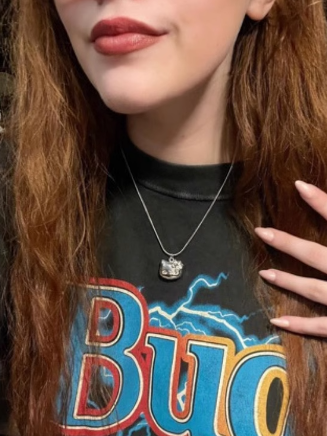 Y2K Kitty Charm Foto Halskette