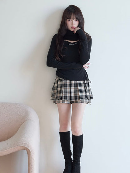 Neck Black Chest High Top Design with Jirai Knit Kei Cutout