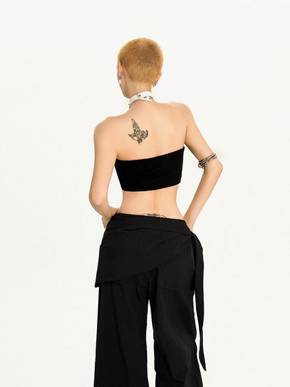 Black Top Studded Tube Punk