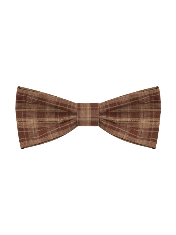 Big Hairclip Plaid Bowknot Brooch / Coffee