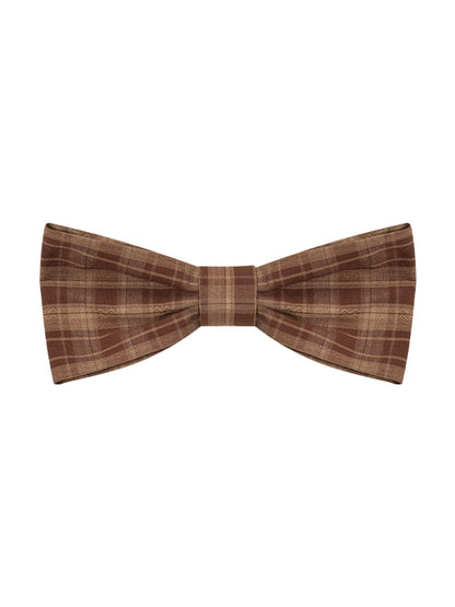 Big Hairclip Plaid Bowknot Brooch / Coffee